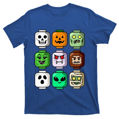 Halloween Building Brick Head Pumpkin Ghost Zombie T-Shirt