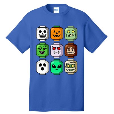 Halloween Building Brick Head Pumpkin Ghost Zombie Tall T-Shirt