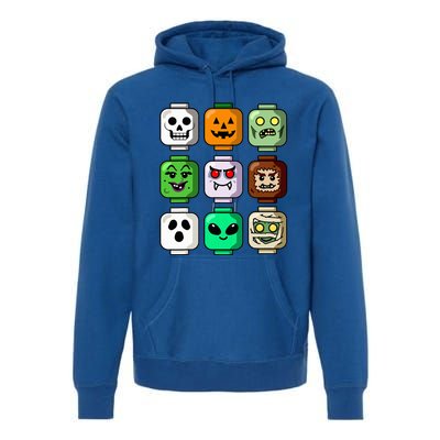 Halloween Building Brick Head Pumpkin Ghost Zombie Premium Hoodie