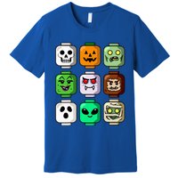 Halloween Building Brick Head Pumpkin Ghost Zombie Premium T-Shirt