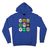 Halloween Building Brick Head Pumpkin Ghost Zombie Tall Hoodie