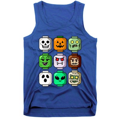 Halloween Building Brick Head Pumpkin Ghost Zombie Tank Top
