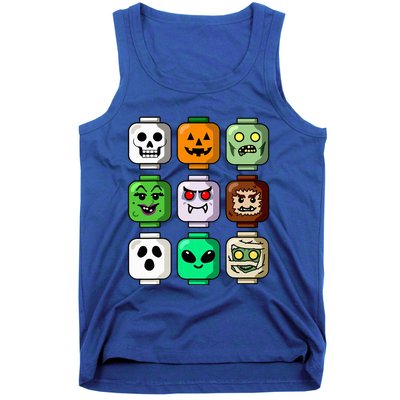 Halloween Building Brick Head Pumpkin Ghost Zombie Tank Top