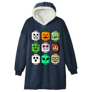 Halloween Building Brick Head Pumpkin Ghost Zombie Hooded Wearable Blanket