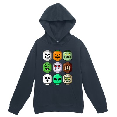 Halloween Building Brick Head Pumpkin Ghost Zombie Urban Pullover Hoodie