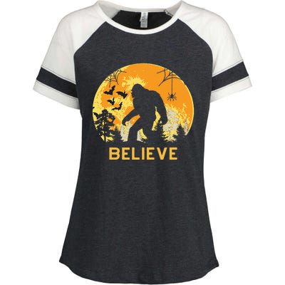 Halloween Bigfoot. Believe Enza Ladies Jersey Colorblock Tee