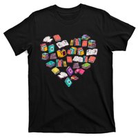 Heart Bookshelf Book Lover School Librarian Library T-Shirt