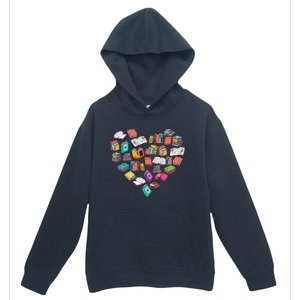 Heart Bookshelf Book Lover School Librarian Library Urban Pullover Hoodie