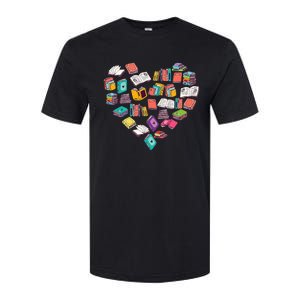 Heart Bookshelf Book Lover School Librarian Library Softstyle CVC T-Shirt