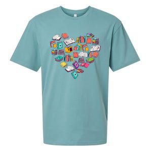 Heart Bookshelf Book Lover School Librarian Library Sueded Cloud Jersey T-Shirt