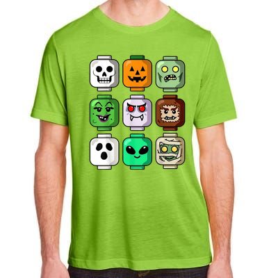 Halloween Building Brick Head Pumpkin Ghost Zombie Adult ChromaSoft Performance T-Shirt