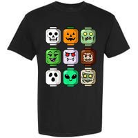 Halloween Building Brick Head Pumpkin Ghost Zombie Garment-Dyed Heavyweight T-Shirt