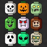 Halloween Building Brick Head Pumpkin Ghost Zombie Garment-Dyed Heavyweight T-Shirt