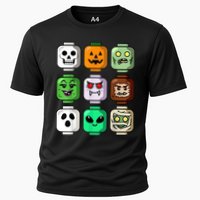 Halloween Building Brick Head Pumpkin Ghost Zombie Cooling Performance Crew T-Shirt