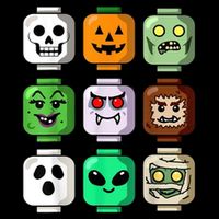 Halloween Building Brick Head Pumpkin Ghost Zombie Cooling Performance Crew T-Shirt