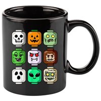 Halloween Building Brick Head Pumpkin Ghost Zombie 11oz C Handle Ceramic Mug