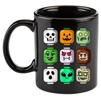 Halloween Building Brick Head Pumpkin Ghost Zombie 11oz C Handle Ceramic Mug