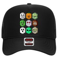 Halloween Building Brick Head Pumpkin Ghost Zombie Trucker Hat