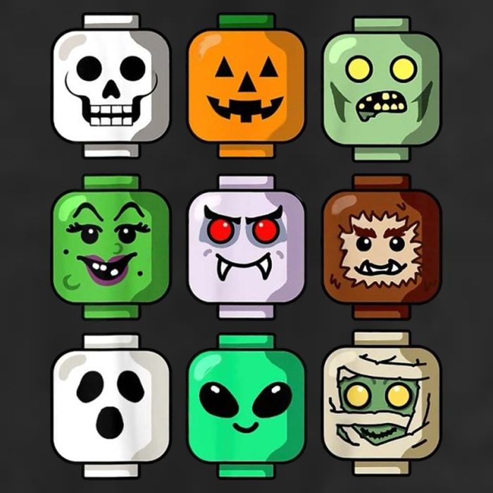 Halloween Building Brick Head Pumpkin Ghost Zombie Trucker Hat