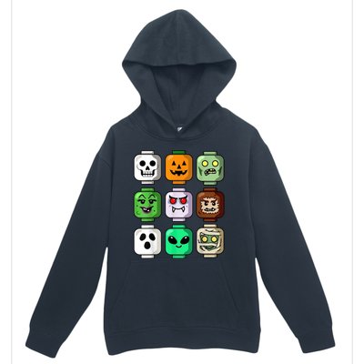 Halloween Building Brick Head Pumpkin Ghost Zombie Urban Pullover Hoodie