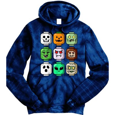 Halloween Building Brick Head Pumpkin Ghost Zombie Tie Dye Hoodie