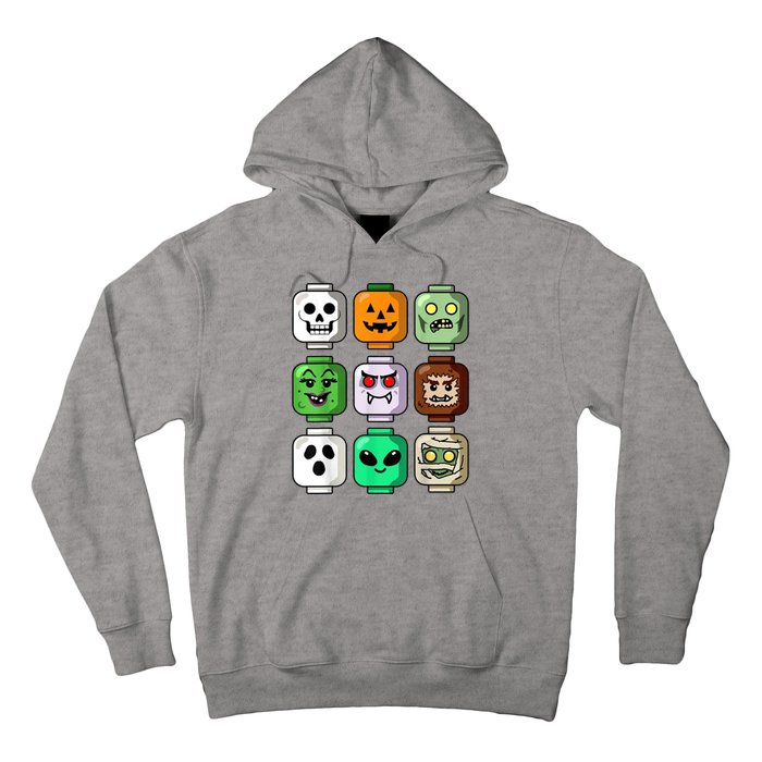 Halloween Building Brick Head Pumpkin Ghost Zombie Hoodie