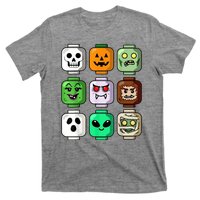 Halloween Building Brick Head Pumpkin Ghost Zombie T-Shirt