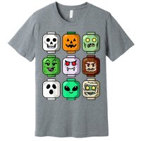 Halloween Building Brick Head Pumpkin Ghost Zombie Premium T-Shirt