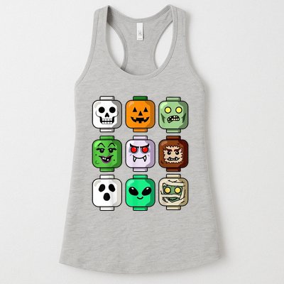 Halloween Building Brick Head Pumpkin Ghost Zombie Womens Tank Top
