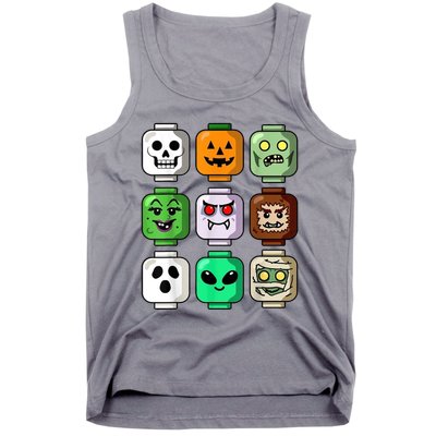 Halloween Building Brick Head Pumpkin Ghost Zombie Tank Top