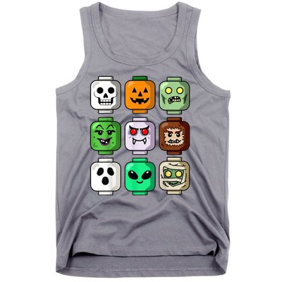 Halloween Building Brick Head Pumpkin Ghost Zombie Tank Top