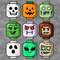 Halloween Building Brick Head Pumpkin Ghost Zombie Wool Snapback Cap