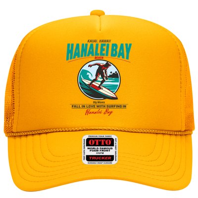 Hanalei Beach Bay Surfer Vintage Trucker Hat