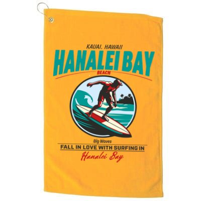 Hanalei Beach Bay Surfer Vintage Golf Towel