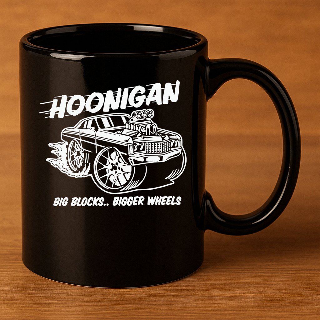 Hoonigan Big Blocks Bigger Wheels 11oz C Handle Ceramic Mug
