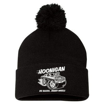 Hoonigan Big Blocks Bigger Wheels Pom Pom 12in Knit Beanie