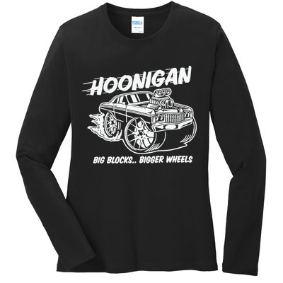 Hoonigan Big Blocks Bigger Wheels Ladies Long Sleeve Shirt