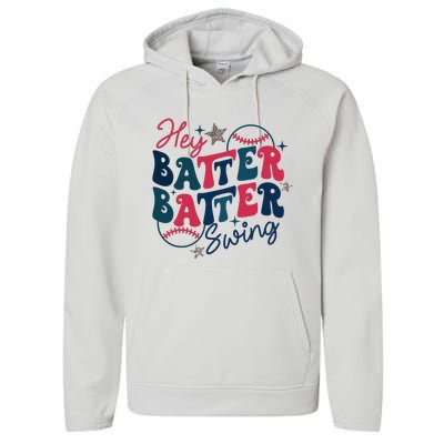 Hey Batter Batter Swing Performance Fleece Hoodie