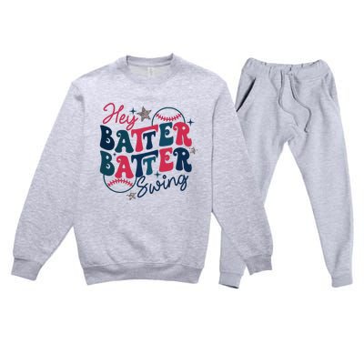 Hey Batter Batter Swing Premium Crewneck Sweatsuit Set