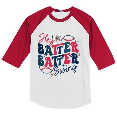 Hey Batter Batter Swing Kids Colorblock Raglan Jersey