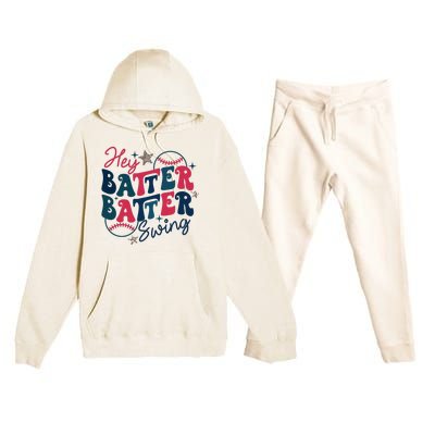 Hey Batter Batter Swing Premium Hooded Sweatsuit Set