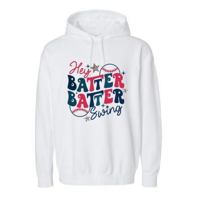 Hey Batter Batter Swing Garment-Dyed Fleece Hoodie