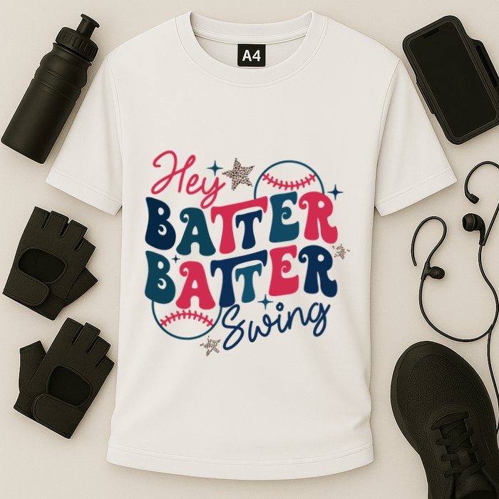 Hey Batter Batter Swing Cooling Performance Crew T-Shirt