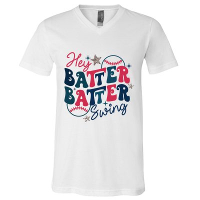 Hey Batter Batter Swing V-Neck T-Shirt