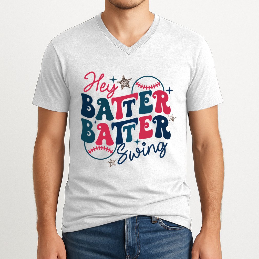 Hey Batter Batter Swing V-Neck T-Shirt