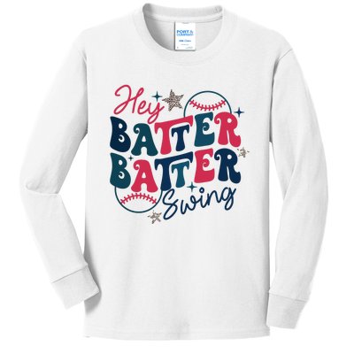 Hey Batter Batter Swing Kids Long Sleeve Shirt