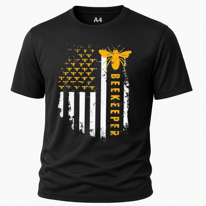 Honey Bee Beekeeping Flag US Beekeeper Cooling Performance Crew T-Shirt