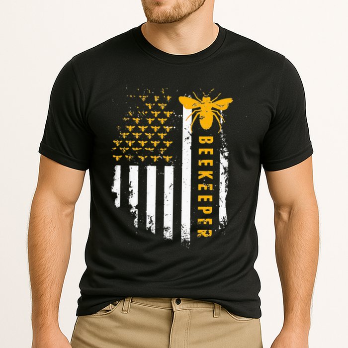 Honey Bee Beekeeping Flag US Beekeeper Cooling Performance Crew T-Shirt
