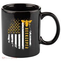 Honey Bee Beekeeping Flag US Beekeeper 11oz C Handle Ceramic Mug