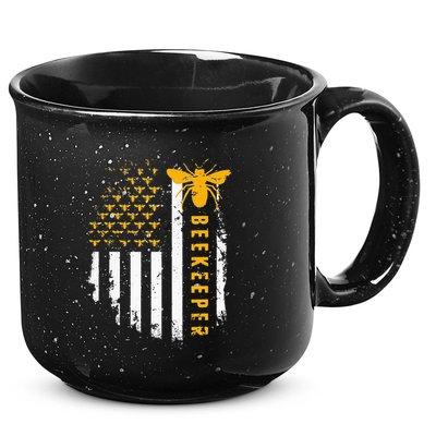 Honey Bee Beekeeping Flag US Beekeeper 15oz Campfire Ceramic Mug